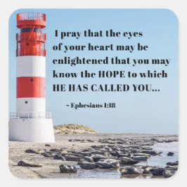 エペソ1:18私は希望祈を知るかもしれない スクエアシール