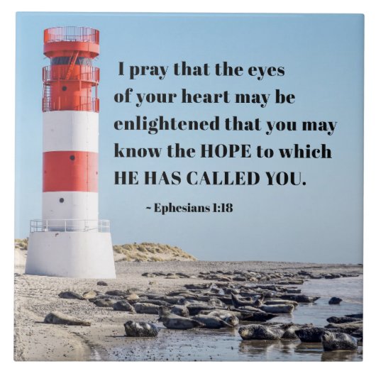 エペソ1:18私は希望祈を知るかもしれない タイル (正面)