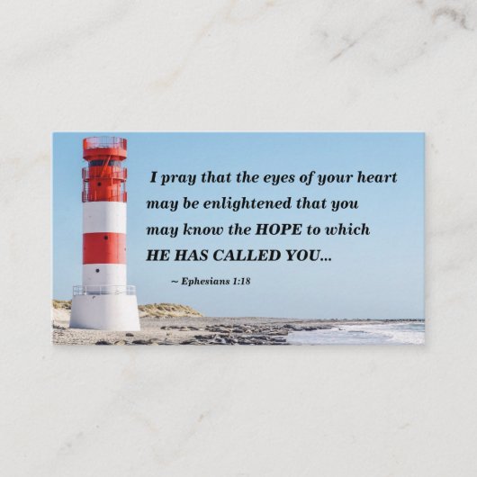 エペソ1:18私は希望祈を知るかもしれない 名刺 (正面)