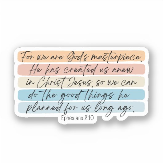 エペソ2:10神々最高傑作 シール (正面)