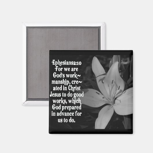 エペソ2:10聖書の聖なる書物、 経典引用文 マグネット (正面/裏面)