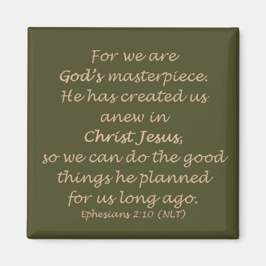 エペソ2:10（リビング訳） マグネット (正面)