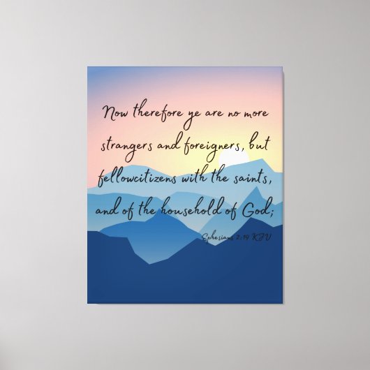 エペソ2:19 Bible Verse KJV Pic Wall Art キャンバスプリント (正面)