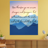 エペソ2:19 Bible Verse KJV Pic Wall Art キャンバスプリント (インサイチュ (リビング))