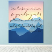 エペソ2:19 Bible Verse KJV Pic Wall Art キャンバスプリント (インサイチュ (ウッドフロア))