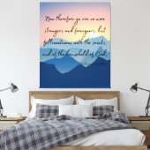 エペソ2:19 Bible Verse KJV Pic Wall Art キャンバスプリント (インサイチュ (寝室))