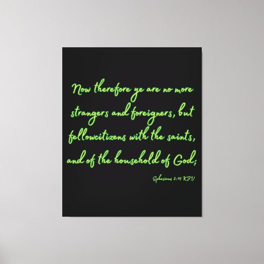 エペソ2:19 Bible Verse KJV Wall Art キャンバスプリント (正面)