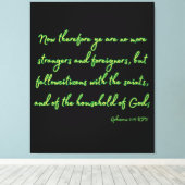 エペソ2:19 Bible Verse KJV Wall Art キャンバスプリント (インサイチュ (ウッドフロア))