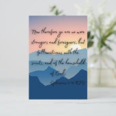 エペソ2:19 KJVバイブル聖句Pic Flat Greeting カード (スタンド正面)