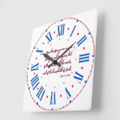 エペソ2:19 KJV聖書ローマ数字 スクエア壁時計 (傾斜)