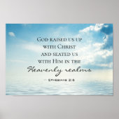 エペソ2:6神は私たちをキリストと共に育てた ポスター (正面)