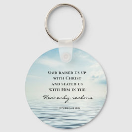 エペソ2:6神は私たちをキリストの聖書と共に育てた キーホルダー