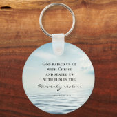 エペソ2:6神は私たちをキリストの聖書と共に育てた キーホルダー (裏面)