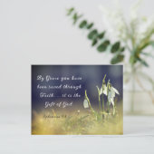 エペソ2:8恵みによって、あなた方は聖書を受け継救いでいる ポストカード (スタンド正面)