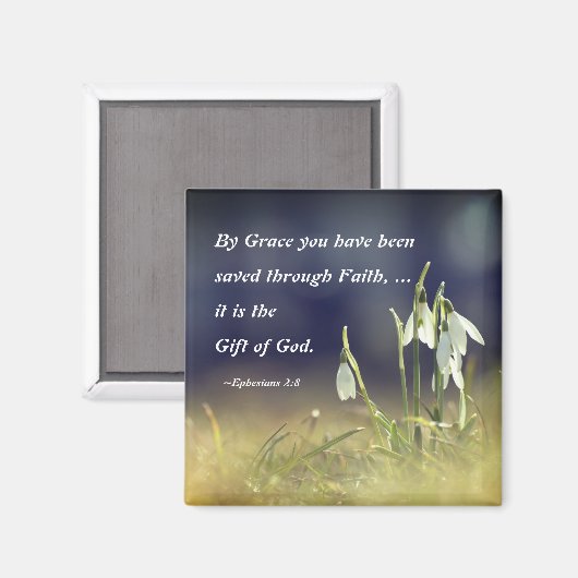 エペソ2:8恵みによって、あなた方は聖書を受け継救いでいる マグネット (正面/裏面)