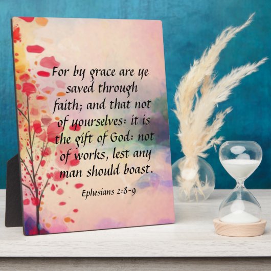 エペソ2:8-9 フォトプラーク (側面)