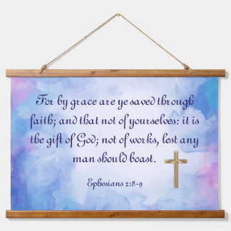 エペソ2:8-9 吊り下げ型タペストリー