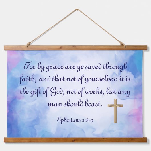 エペソ2:8-9 吊り下げ型タペストリー (正面)