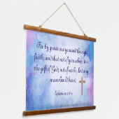 エペソ2:8-9 吊り下げ型タペストリー (傾斜あり)