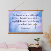 エペソ2:8-9 吊り下げ型タペストリー (寝室)