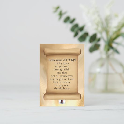 エペソ2:8-9 KJVカード 名刺 (スタンド正面)