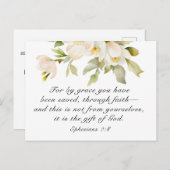 エペソ2:8 By Graceあなた方は聖書を救受けている ポストカード (正面/裏面)