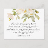 エペソ2:8 By Graceあなた方は聖書を救受けている ポストカード (正面)
