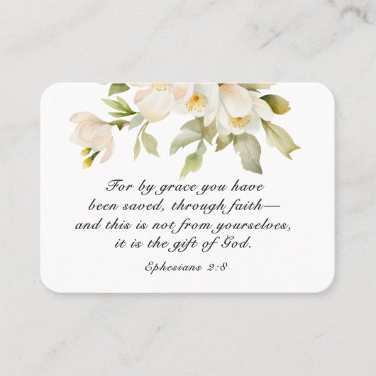 エペソ2:8 By Graceあなた方は聖書を救受けている 名刺 (正面)