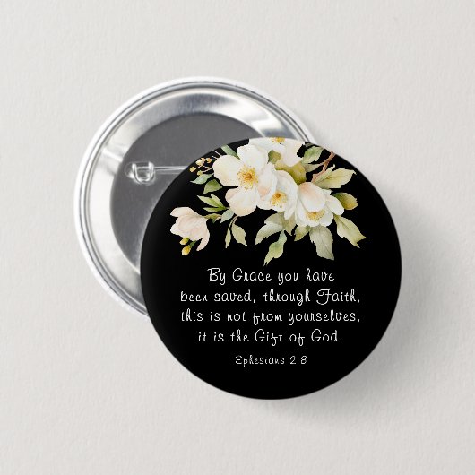 エペソ2:8 By Graceあなた方は聖書を救受けている 缶バッジ (正面&裏面)