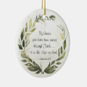 エペソ2:8 By Grace you have 救 been  セラミックオーナメント (右)