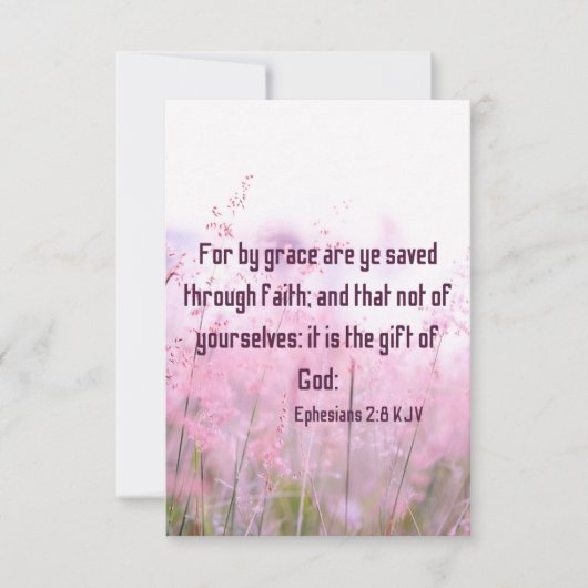 エペソ2:8 KJVバイブル聖なる書物、 経典Pic Greeting カード (正面)