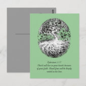 エペソ3:17彼の愛に根ざされる ポストカード (正面/裏面)