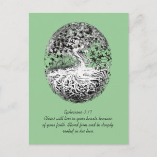 エペソ3:17彼の愛に根ざされる ポストカード