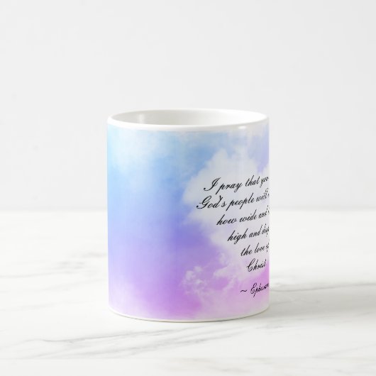 エペソ3:18キリストの愛は深いと広さがどれほどあるか コーヒーマグカップ (中央)