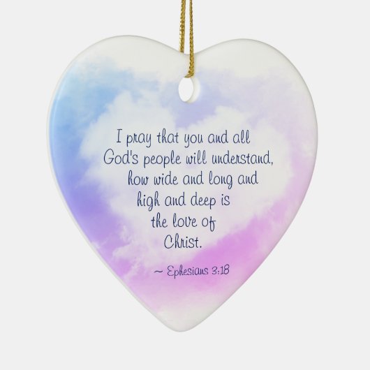 エペソ3:18キリストの愛は深いと広さがどれほどあるか セラミックオーナメント (右)