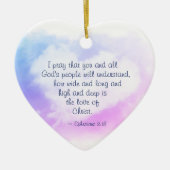 エペソ3:18キリストの愛は深いと広さがどれほどあるか セラミックオーナメント (正面)