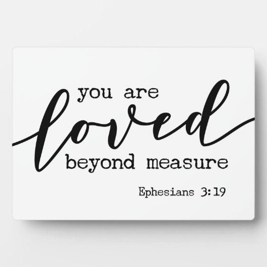 エペソ3:19あなたは大きな記号を超えて愛されている フォトプラーク (正面)