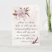 エペソ3:20もっと多くのことを行うことができる神へ カード (正面)