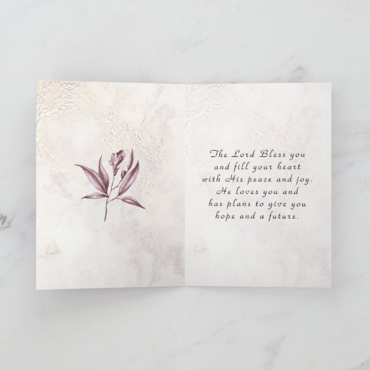 エペソ3:20もっと多くのことを行うことができる神へ カード (内部)