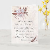 エペソ3:20もっと多くのことを行うことができる神へ カード (黄色い花)