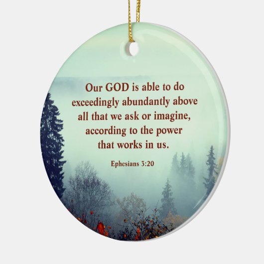 エペソ3:20わたしたちの神は可能である…秋林 セラミックオーナメント (左)
