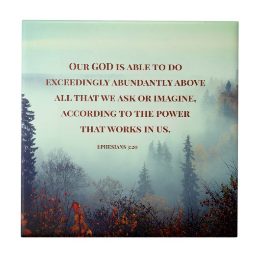エペソ3:20わたしたちの神は可能である…秋林 タイル (正面)