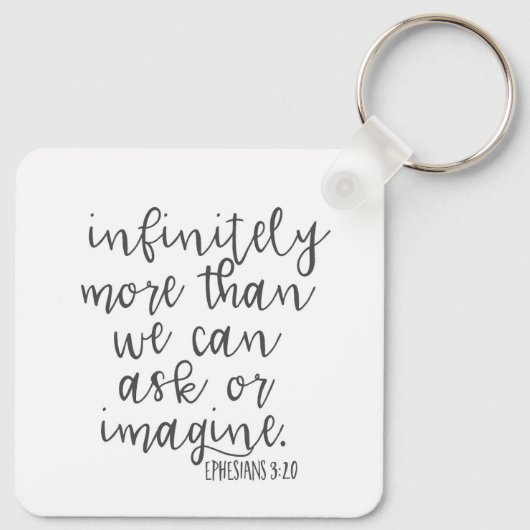 エペソ3:20無限に多くの聖書聖なる書物、 経典アート キーホルダー (裏面)