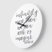 エペソ3:20無限に多くの聖書聖なる書物、 経典アート ラージ壁時計 (傾斜)