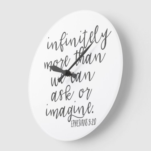 エペソ3:20無限に多くの聖書聖なる書物、 経典アート ラージ壁時計 (傾斜)