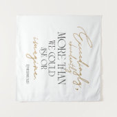 エペソ3:20聖書の聖句白黒金ゴールド タペストリー (正面(横))