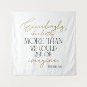 エペソ3:20聖書の聖句白黒金ゴールド タペストリー (正面)