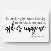 エペソ3:20非常に豊富に多くのサイン フォトプラーク (正面)