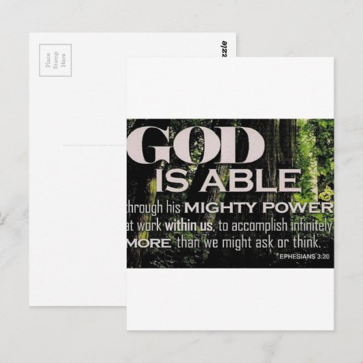 エペソ3:20 ポストカード (正面/裏面)