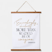 エペソ3:20 Verse Wood Topped Wall Tapestry 吊り下げ型タペストリー (正面)